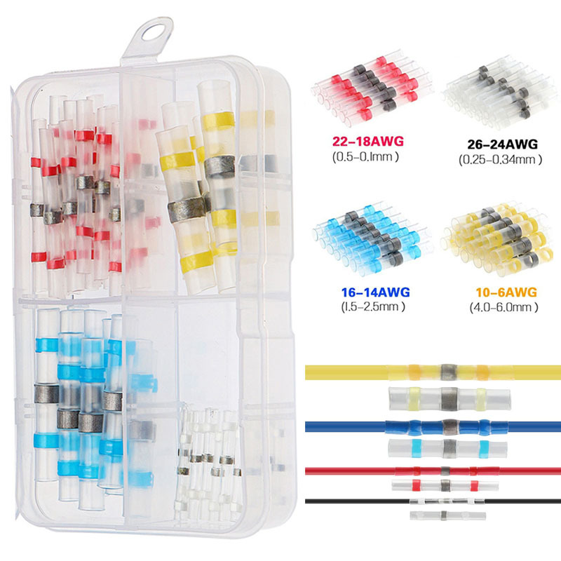 跨境货源 50pcs焊锡环套装热缩中接端子防水免压绝缘 焊锡端子