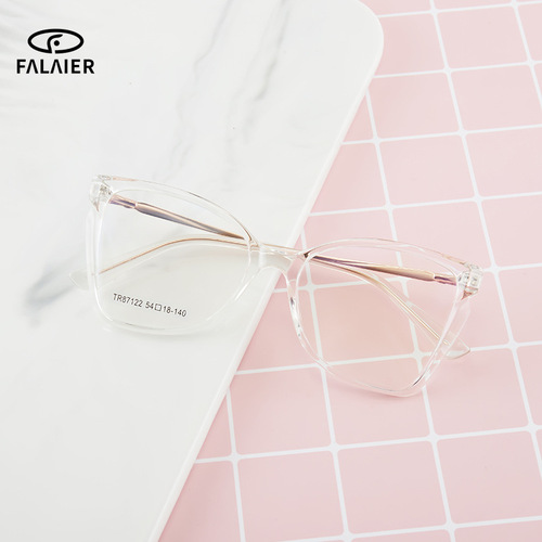 Cross-border foreign trade TR90 myopia cat-eye eyeglass frames, Amazon plain glasses, anti-blue light glasses full-frame