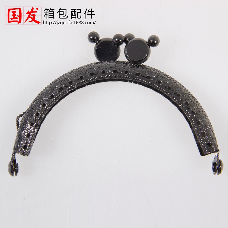 8.5Cm semicircular convexo Mickey cabeza oro bronce plata pistola negra