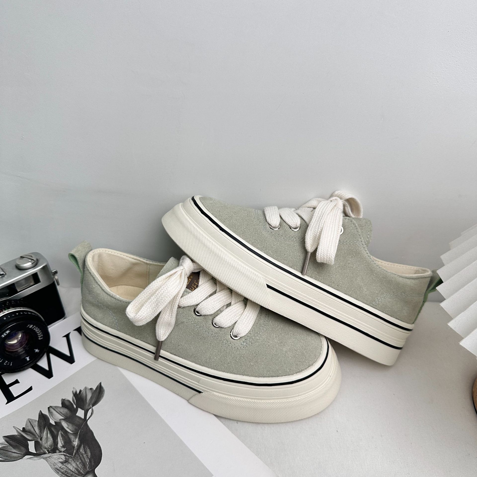 Yuanbo 2025 primavera nuevas zapatillas de deporte de todo fósforo estudiantes zapatos de lona coreanos Harajuku de corte bajo