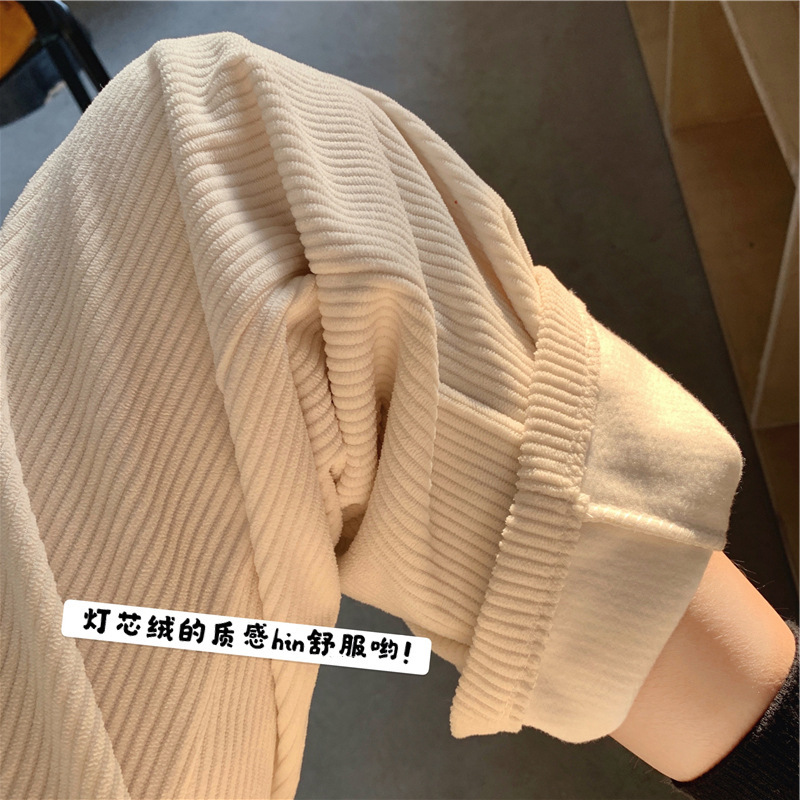 Chenille Wide-leg Pants Women's Spring and Autumn Thin Corduroy Pants Loose All-match Fleece-length Casual Straight Pants