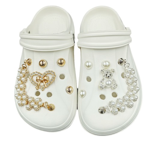 New style Xiaoxiangfeng love bow cartoon bead bear cave shoes removable jewelry decorative shoe buckle