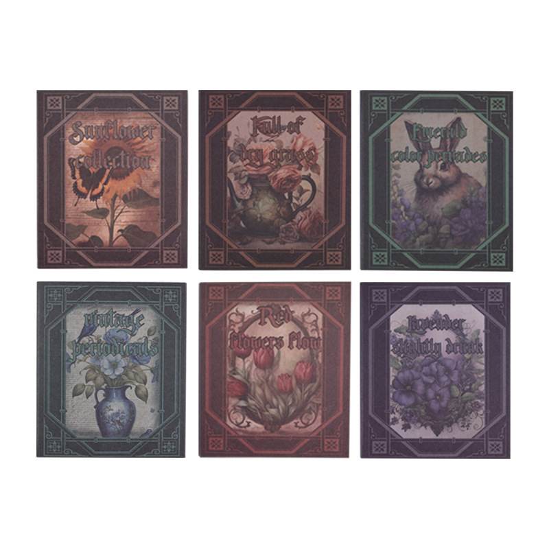 Cuaderno de notas de flores no pegajosas, papel DIY, cuentas de mano, material de fondo de paisaje, papel de notas