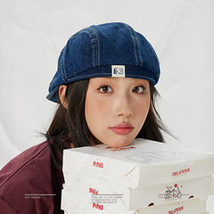 [THE HOBOO] 日本オリジナル リバースベレー帽 レディース 春夏 デニム フォワードハット メンズ 万能キャスケットハット