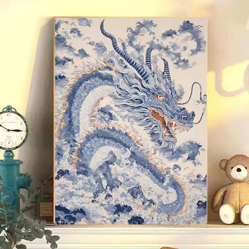 (autenticación original) Año del Dragón auspicioso pintura digital diy relleno a mano curación descompresión regalos de alto color