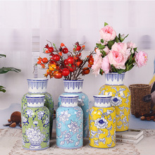 景德镇陶瓷青花瓷花瓶中式桌面摆件插花可水培花器工艺品陶瓷花瓶