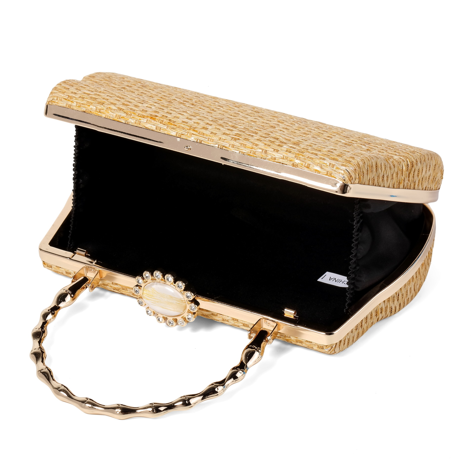322g Weight Lock clasp Closure Type Ring Handle, Chain Strap Type Evening Bag, Box bag Bags Type Casual Occasion Straw Material Solid Color Pattern All Seasons Season Women's Gender Elegant Style Square Shape Women's Straw Solid Color Elegant Square Lock Clasp Evening Bag Box Bag 13