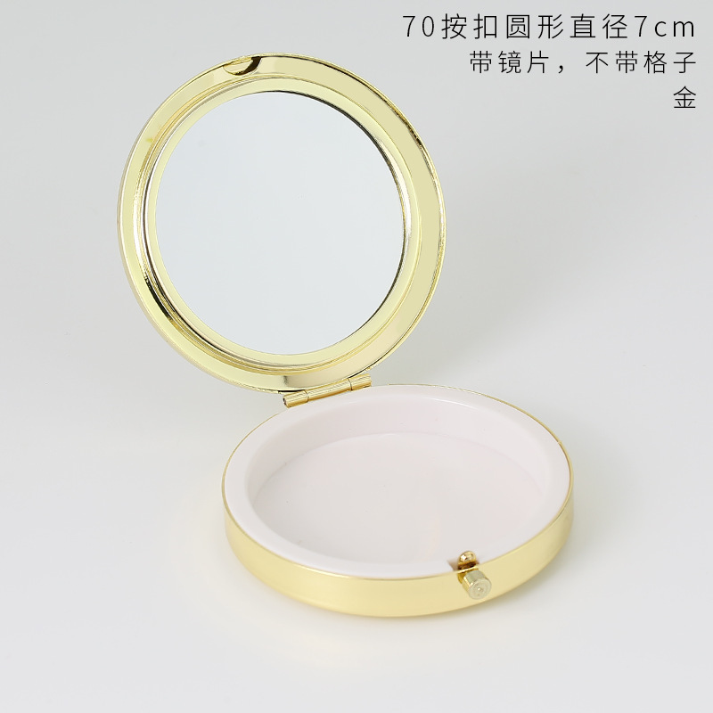 丸い三格の金属の薬の箱の小さい鏡の多格のハート型の四角形は携帯して簡単な錠剤の箱の創意のキャンディーを持ちます。|undefined