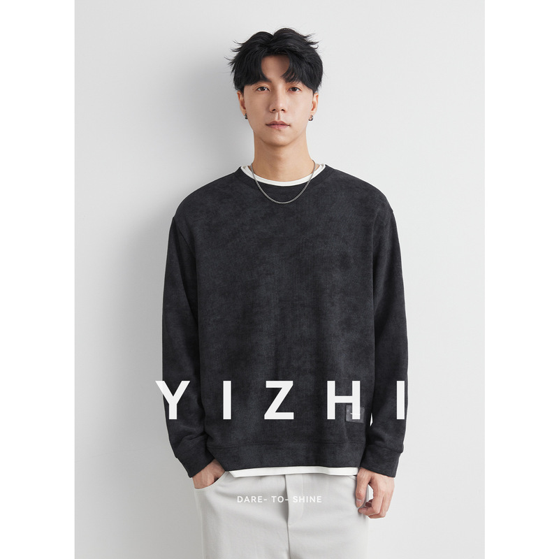 Men's Tie-Dye Fake Two-Piece Sweatshirt, Men's Spring and Autumn 2026 New Style Loose Casual Jacket Trendy Brand Top Men's Tie-Dye Fake Two-Piece Sweatshirt, Men's Spring and Autumn 2026 New Style Loose Casual Jacket Trendy Brand Top