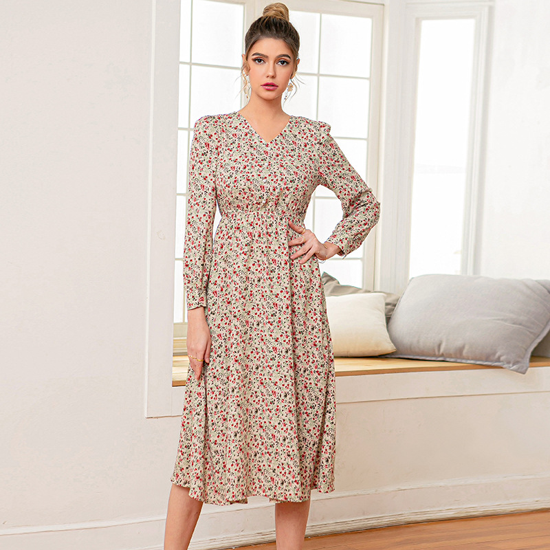 fashion V-neck floral bohemian dress  NSWX39221