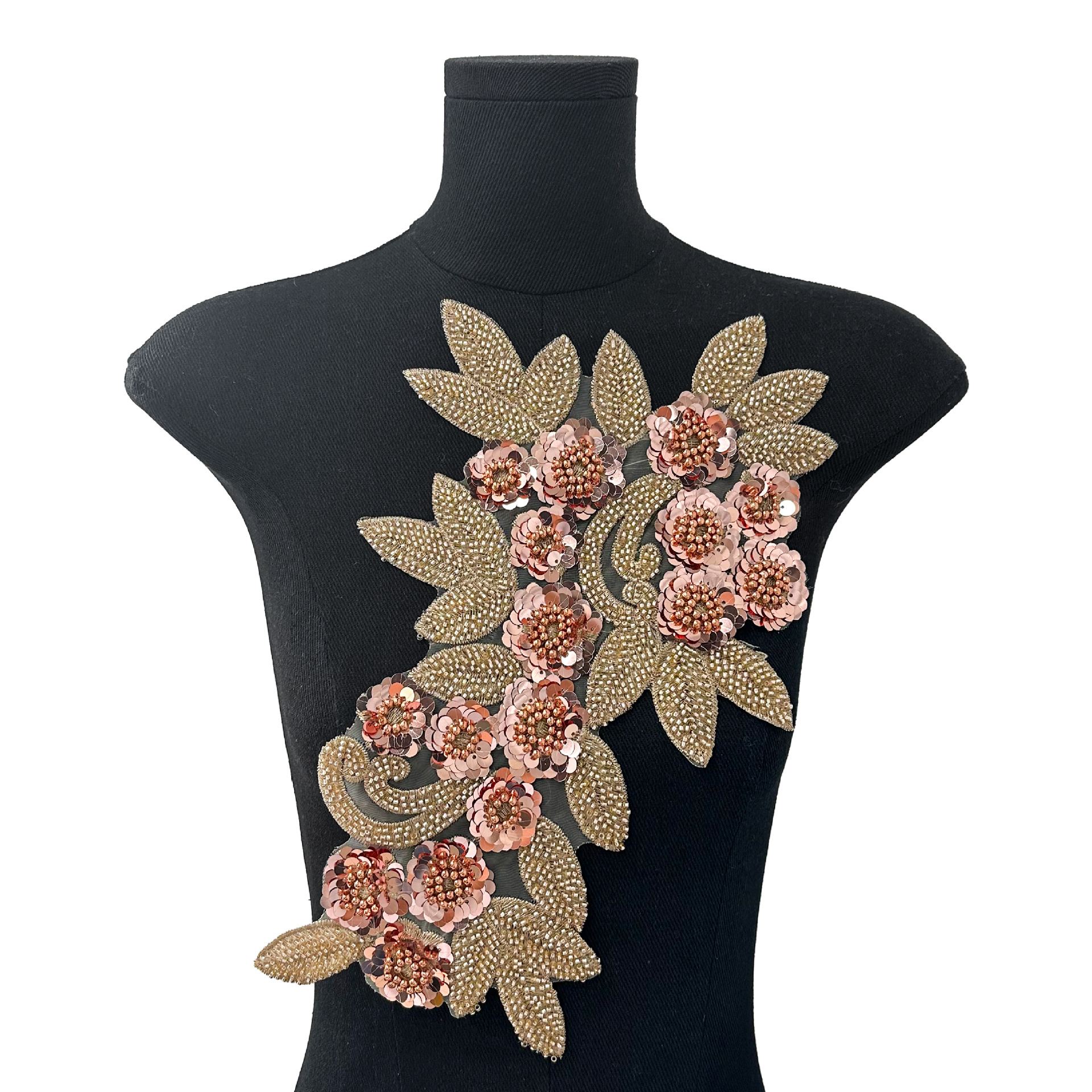 Nuevo transfronterizo de la industria pesada clavos cuentas cuentas sequillas flor tridimensional encaje vestido de boda vestido vestido de rendimiento vestido pegatinas de flores