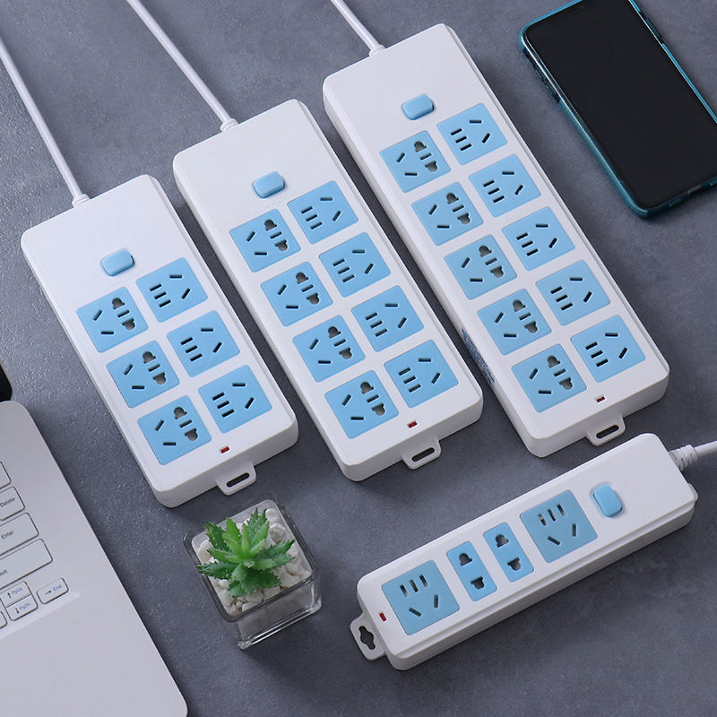 Universal power strip with multiple sockets, corded, dormitory multi-port power adapter, multi-socket power strip, versatile home use