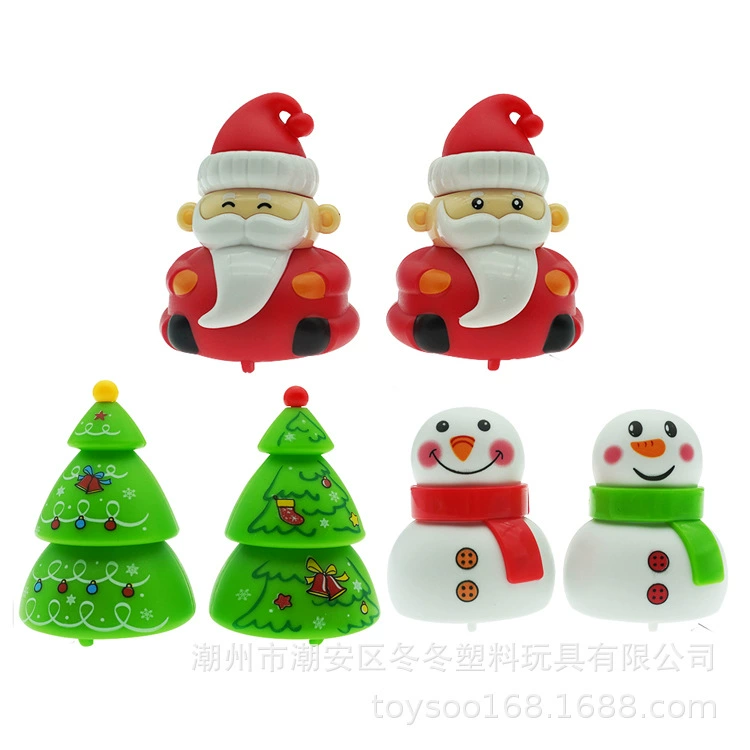 Профессиональное производство конфет маленькая игрушка Санта-Клаус назад машина рождественская елка снеговик назад машина с торчком яйца подарок