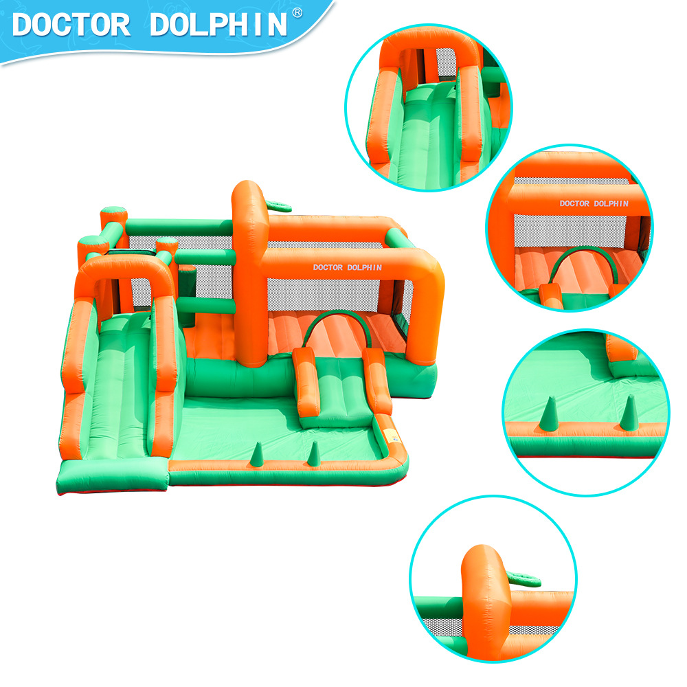 Doctor Delfín | Trampolín inflable infantil, castillo pequeño, tobogán inflable para el hogar