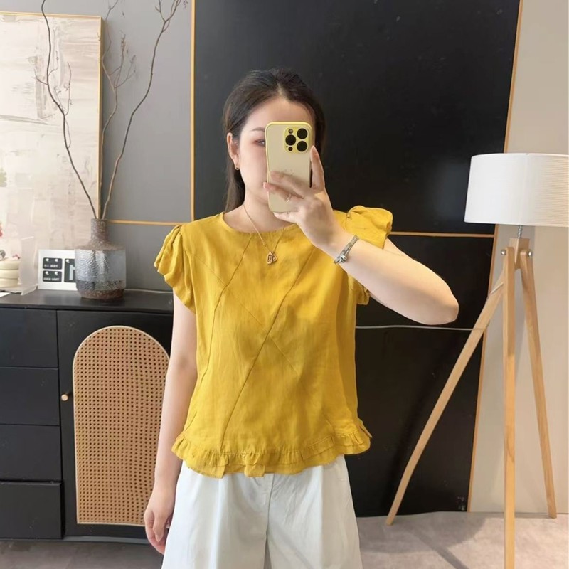 2025 夏の新しいファッション気質韓国デザインニッチシャツ女性のためのファッショナブルなルーズで多用途な甘いトップ|undefined