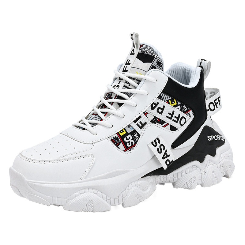 Zapatos de hombre de alta calidad marca de moda Otoño juventud deportes correr casual cuero impermeable estudiante red plataforma roja zapatos de papá