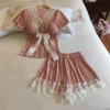 Detachable breast pads, shorts, with short sleeve
