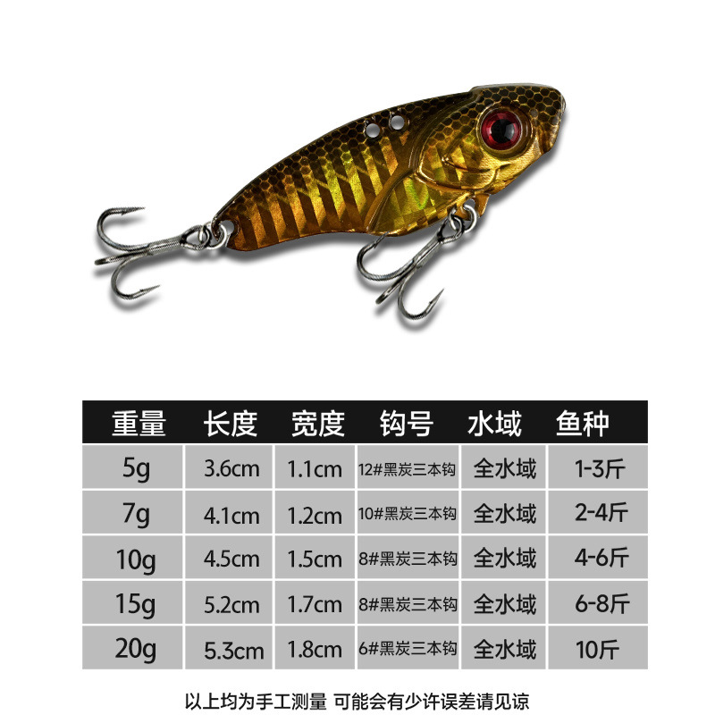 Luya cebo falso para comentar vib Luya cebo metal sequinilla vibración capa de natación completa boca levantada pescado cascabel Luya cebo