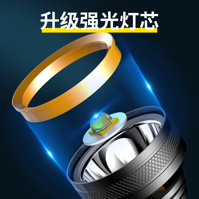 强光手电筒充电超亮户外探照灯手提灯远射家用耐用便携应急灯批发|undefined