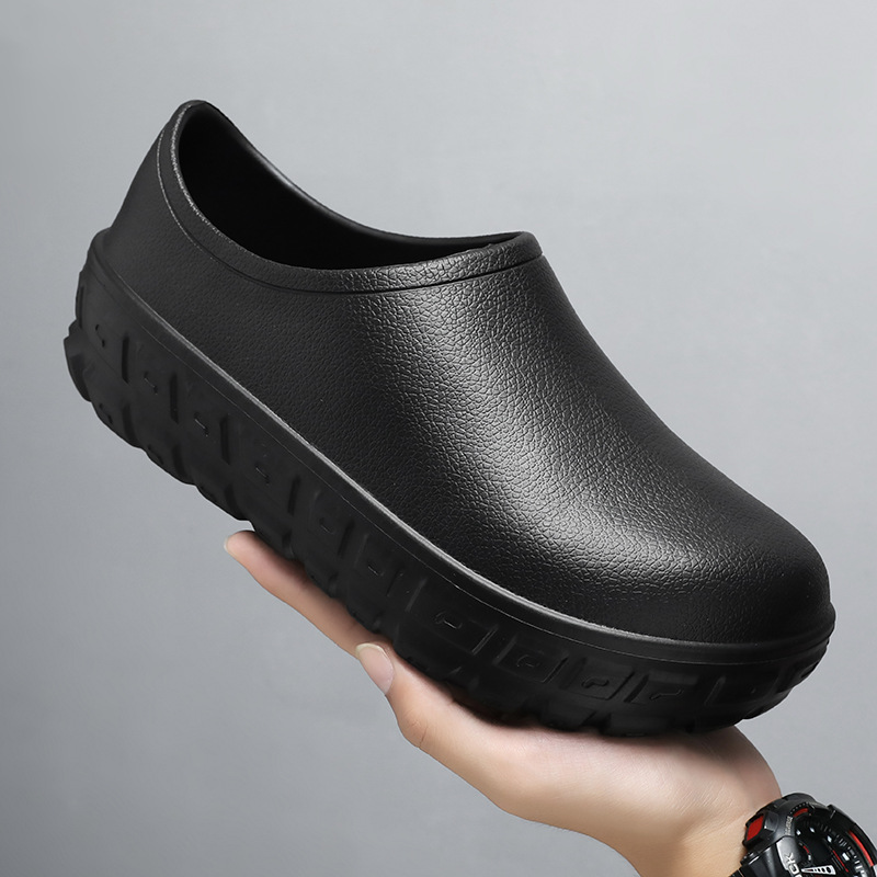 Zapatos de chef de fábrica, trabajo de cocina de verano para hombres, protección laboral, botas de lluvia, pesca de vadeo para hombres, zapatillas Baotou en stock