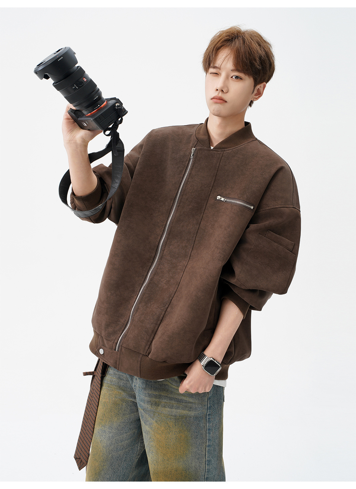 Baseball Jacket, Cool Tie Dye Leather Jacket, Design Sense, Short Workwear Jacket, Trendy_voghion.com