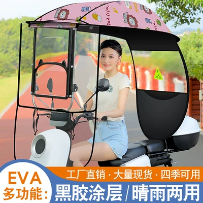 Large Window Windshield, Rainproof – Elektromobil üçün ön şüşə çətiri (günlük) - c7-model-pink-lion-full-blackout-vinyl-upper-and-lower-sliding-windows-shot-with-mirror-other