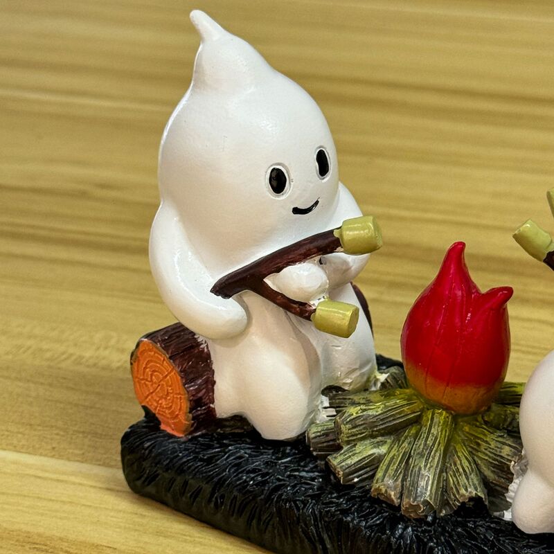 跨境爆品万圣节创意幽灵篝火树脂摆件两个幽灵烤火装饰品摆件|undefined