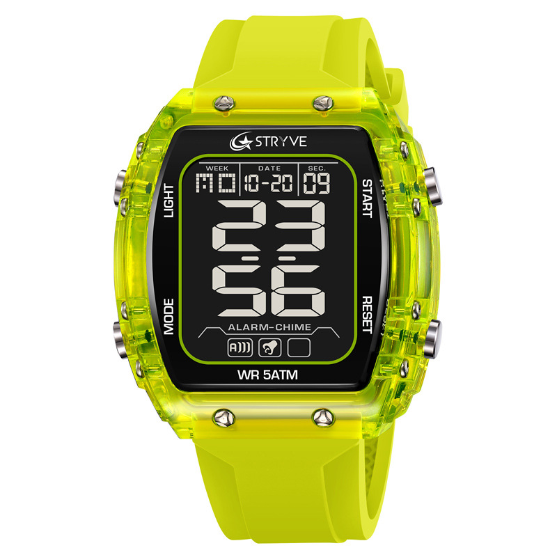 STRYVE 8031 moda hombre reloj deportivo digital nocturna electrónica reloj de pulsera impermeable al aire libre reloj de estudiantes
