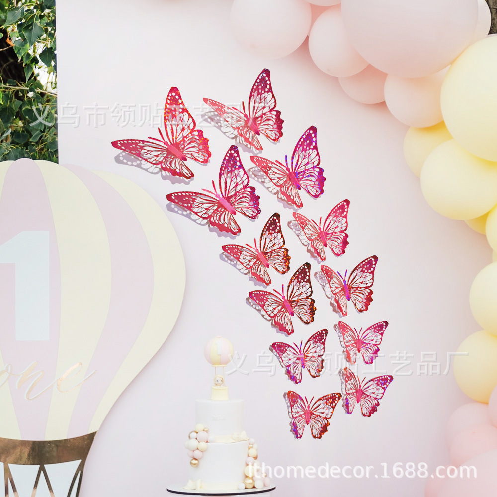 Lthd029 mariposas volando mariposas tridimensionales filmando accesorios, embellecimiento del hogar, decoración de fiestas, decoración de cumpleaños