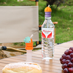 ポータブル飲料水ミネラルウォーターボトル変換ノズル窒息防止子供用ストロー蓋ユニバーサル