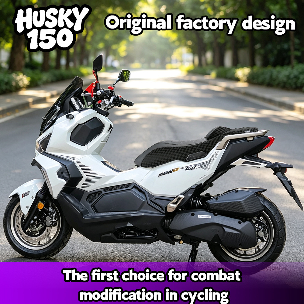 The new model is suitable for the SYM Husky 150 motorcycle, featuring a modified waterproof and comfortable seat cushion assembly with lumbar support