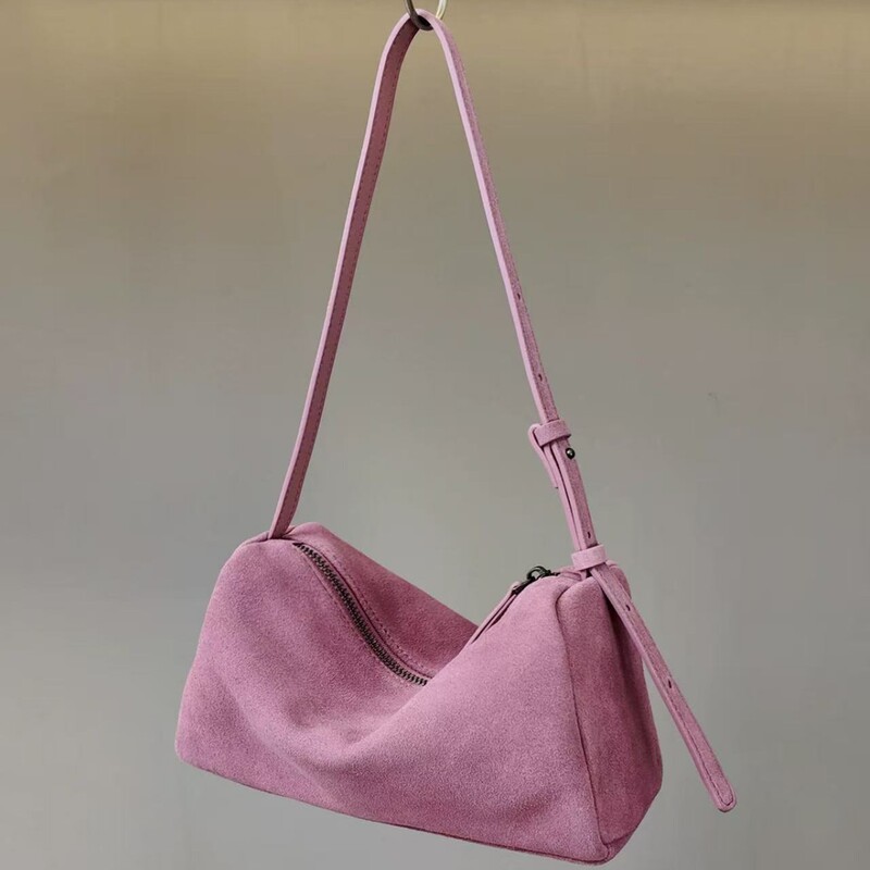 2026 New Minimalist Style Niche Design Lightweight Commuter Handbag Solid Color Suede Soft Surface Versatile Shoulder Bag for Women 2026 New Minimalist Style Niche Design Lightweight Commuter Handbag Solid Color Suede Soft Surface Versatile Shoulder Bag for Women