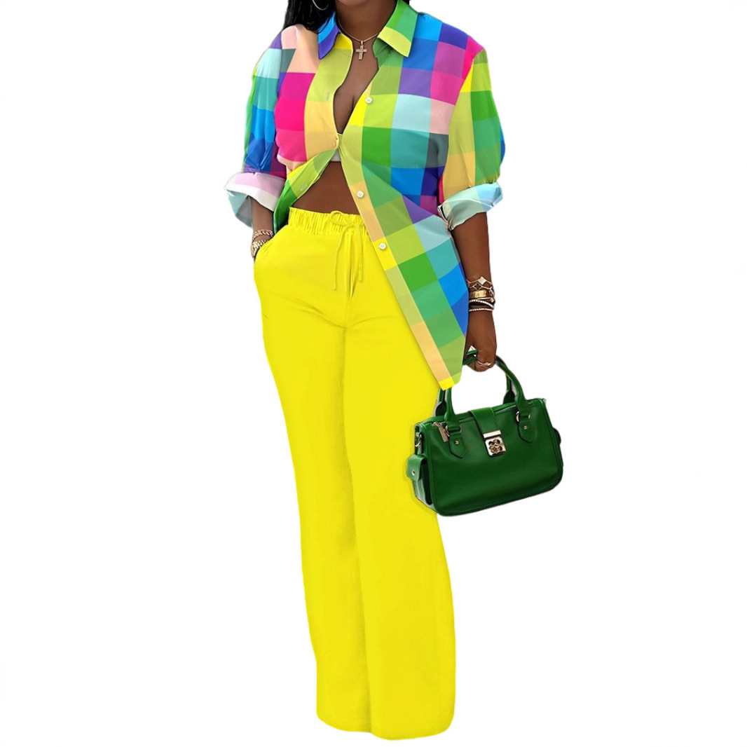 GraceChic GraceChic Cross-Border European And American Women's Clothing 2024 Autumn Winter New Sleeve Shirt Printed Long_voghion.com