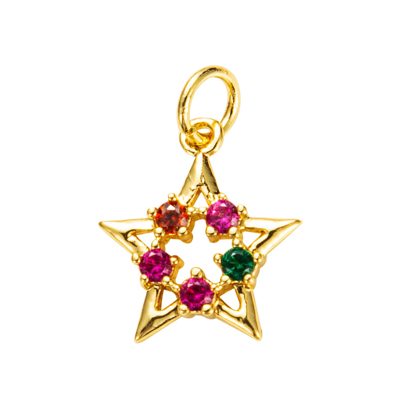 Nihaojewelry wholesale accessories creative key crown starfish rainbow necklace pendantpicture10