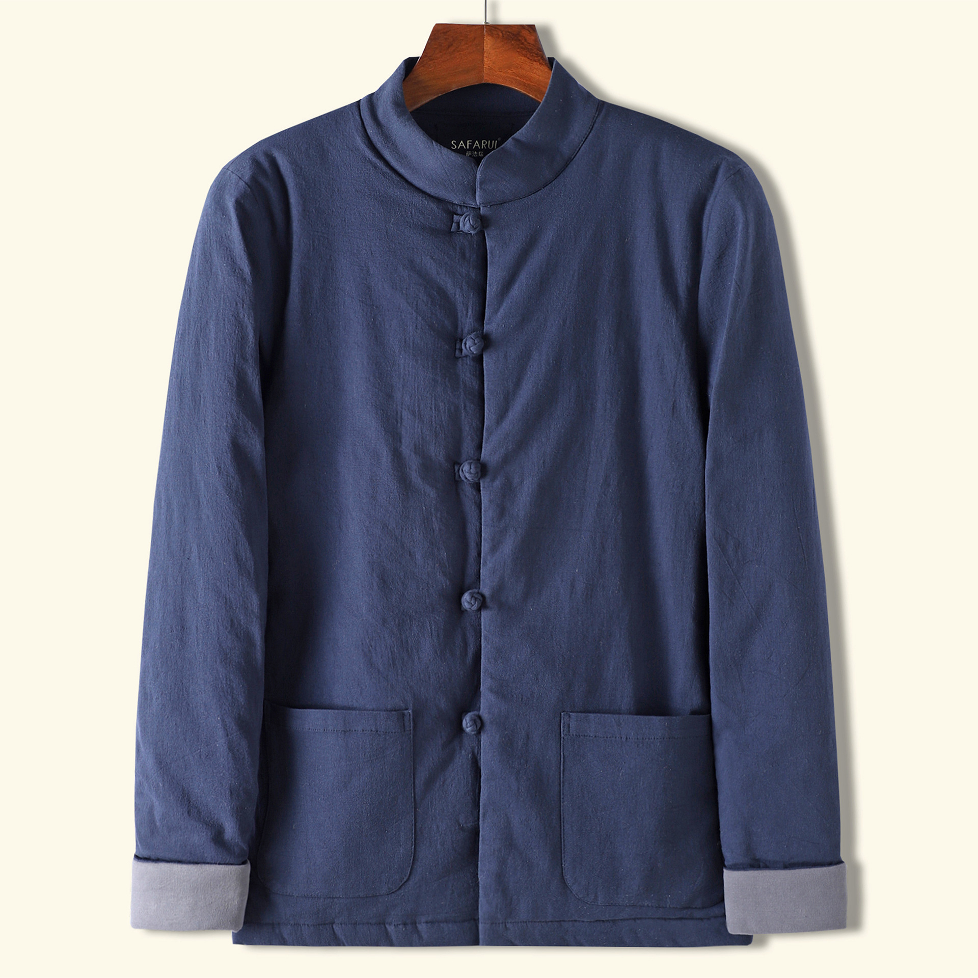 Вельветовый зимний топ темно-синего цвета