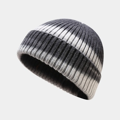 韩版扎染毛线针织帽男女秋冬户外运动跑步旅游毛线保暖帽子瓜皮帽