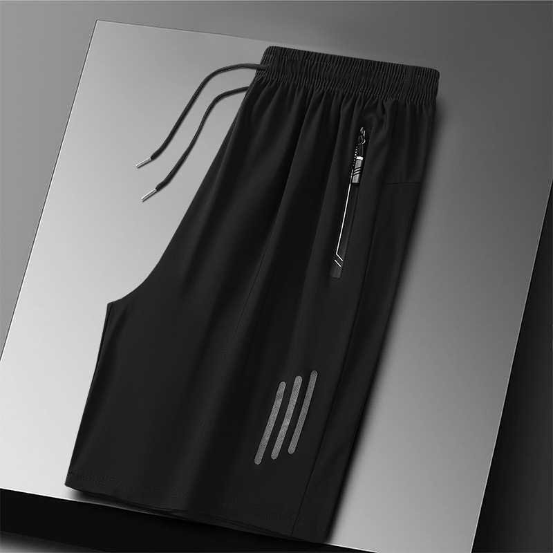 Verano hielo pantalones cortos de tamaño grande hombre delgados pantalones deportivos sueltos running casual pantalones rápidos al por mayor