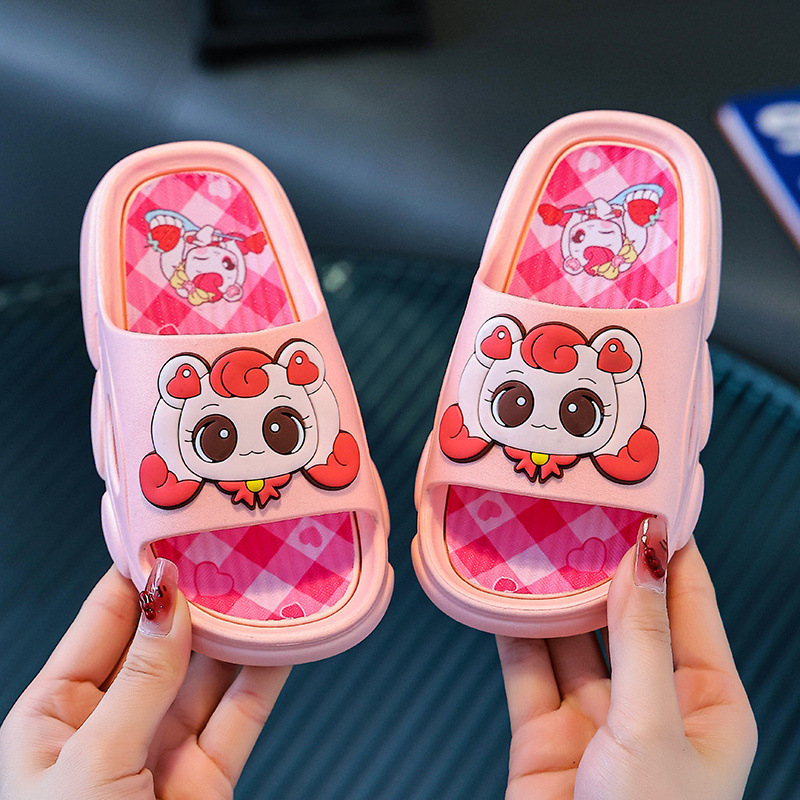 愛の愛のかわいい子供用スリッパ女の子のためのかわいい入浴夏多用途スーパーソフト滑り止め浴室漫画プリンセススリッパ|undefined
