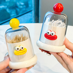 Dopamine Toothpick Box for Home Living Room High-Looking Transparent Cotton Swab Floss Tube New Creative Toothpick Storage Box