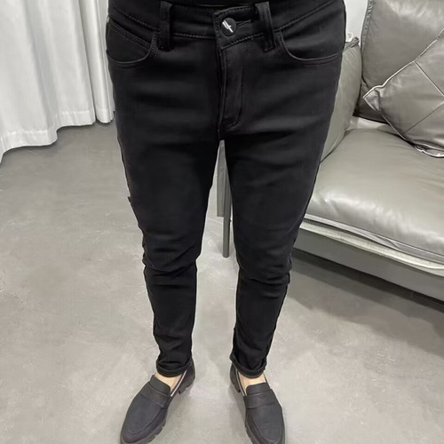 Men's White Pants with a Refined Style, Simple Summer Trendy Business Cotton Mini Straight Leg Jeans, Tailored 9/10 Length