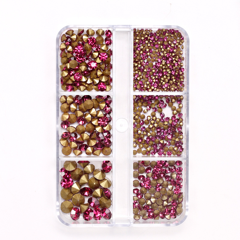 Diamante de fondo puntiagudo de 6 casillas fucsia