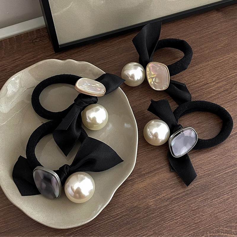 Anillo para el cabello de perlas de alta calidad para mujer, banda elástica y duradera, cuerda de cabeza de cola de caballo, temperamento, tocado de cuerda para el cabello que no daña el cabello