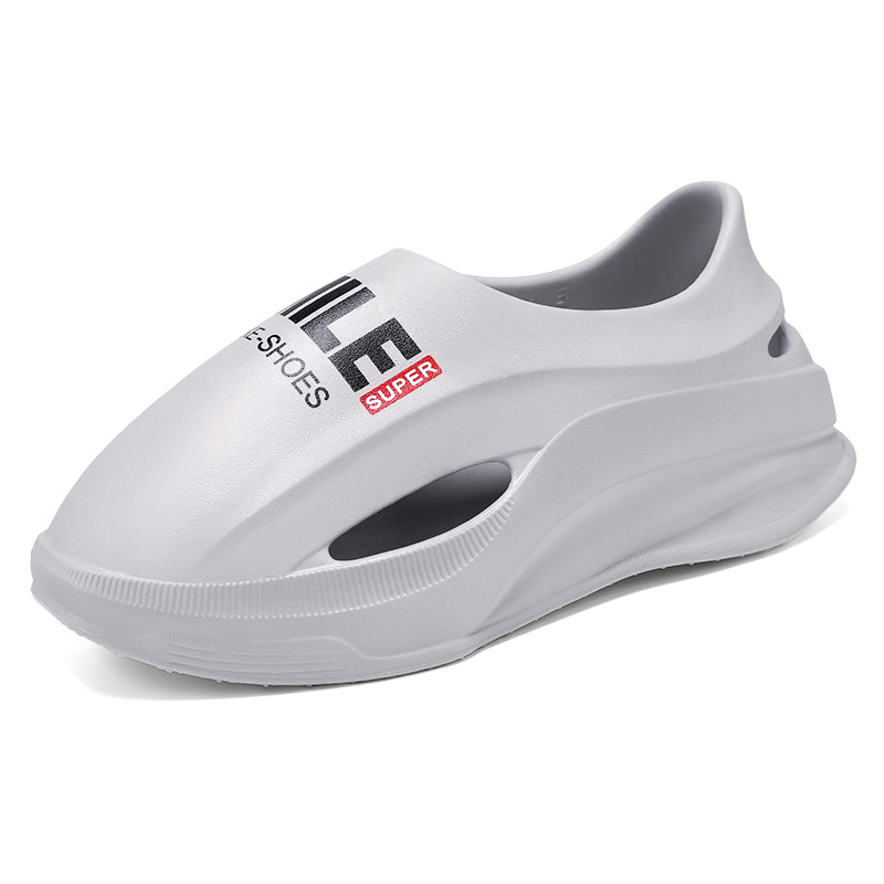 Nuevos zapatos con agujeros para hombres verano 2025 nuevo uso exterior antideslizante, desodorante, pisando mierda, sandalias de playa deportivas de plataforma para hombres