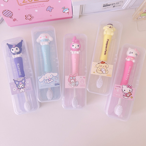 Soft bristle toothbrush family size small head student children adult home cartoon cinnamon dog Kuromi cute interdental brush