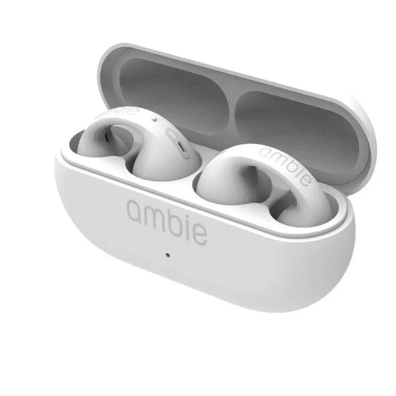 Беспроводные наушники-ушной клипс, стилe ambie, Bluetooth, открытое ухо, черный/белый