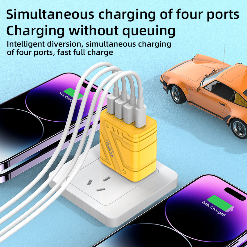 3USB+PD携帯電話充電器、マルチUポート、ヨーロッパおよびアメリカ標準、英国標準、4ポート急速充電ヘッド、新しいプラグを越境供給|undefined