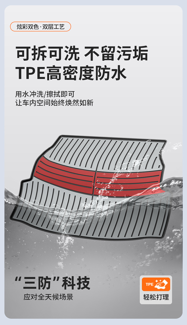 Toyota Prado Camry Highlander Avalon Rongfang Platinum 7 3X Special Colorful Tpe Trunk Mat
