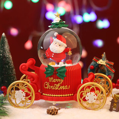 Santa's Sleigh 100th Crystal Snow Globe Lighted Music Box Christmas Gift For Sister-in-law Female Decor