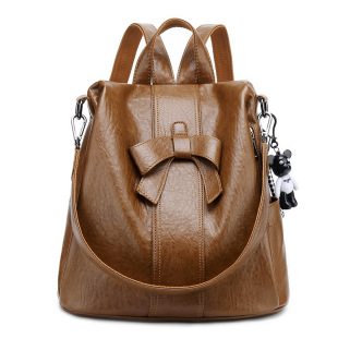 2022 New Korean Style Fashionable Backpack Women's All-match Sheep Pattern Bag Travel Bag Casual Soft Leather Anti-theft Backpack