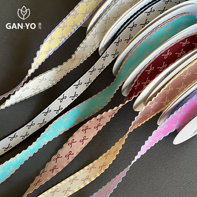 港与 蝴蝶结花边丝带鲜花花束包装绑带花艺花店织带手工diy材料